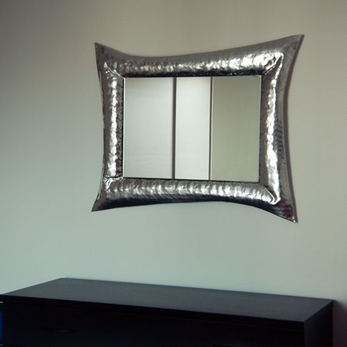 Wandmontierter Spiegel - CURVE OPPOSTE  - marco mazzei - modern / rechteckig / Aluminium