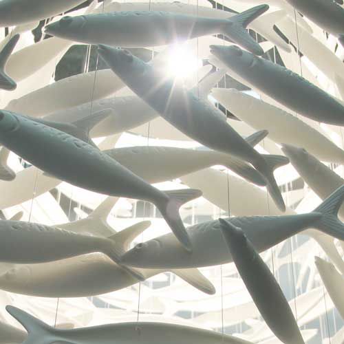 Kronleuchter / originelles Design - SHOAL - Scabetti - Keramik / mit Glühlampe