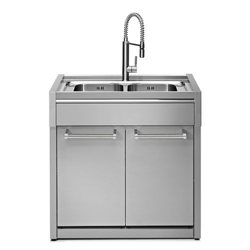 Edelstahl-Spülbeckenunterschrank - GENESI 90  - STEEL - für Privatgebrauch