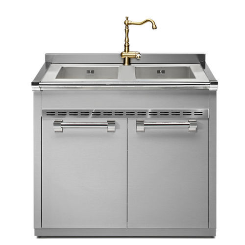 Edelstahl-Spülbeckenunterschrank - ASCOT 90  - STEEL - für Privatgebrauch