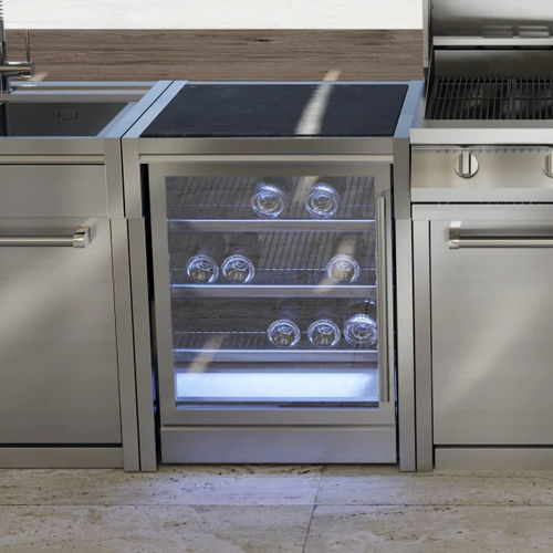 Service-Weinkühlschrank - SWING 70 - STEEL - freistehend / Edelstahl / Glas