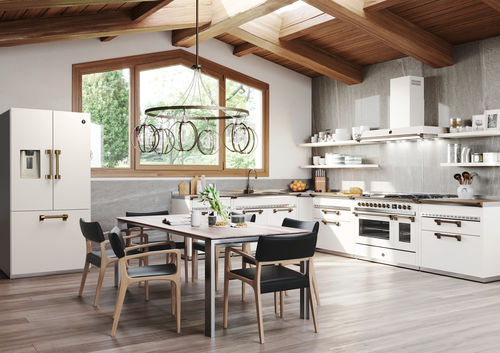 Moderne Küche - ASCOT - STEEL - Edelstahl / Stahl / gebürsteter Edelstahl