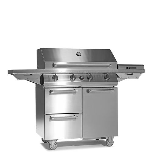Gas-Gartengrill - SWING 90 - STEEL - auf Rollen / Stahl / Edelstahl
