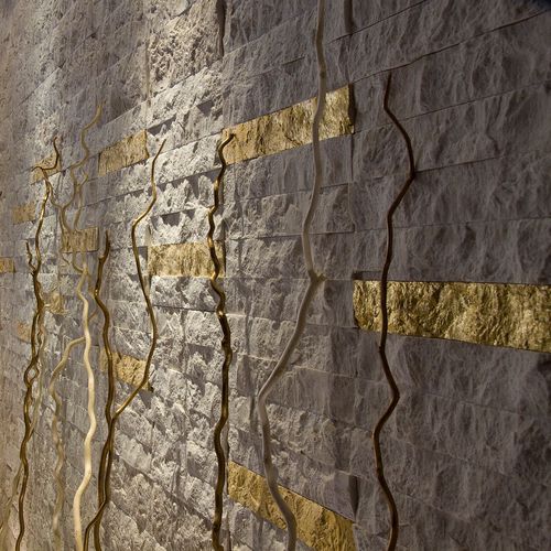Naturstein-Verblendplatte - ROCK STAR JEWEL - SALVINI STILE - für den Innenraum / texturiert / grau