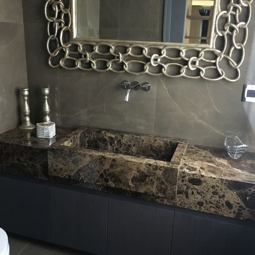 Einbauwaschbecken - INTEGRATED - SALVINI STILE - Naturstein / rechteckig / modern