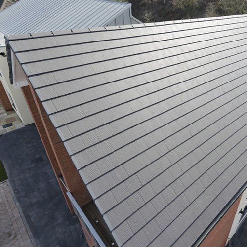Flachdachziegel - RIVEN EDGEMERE - Marley - Beton / grau