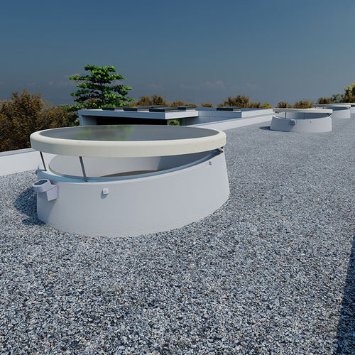 Oberlicht für Dachterrasse - F100 CIRCULAR - LAMILUX Heinrich Strunz GmbH - für Lüftung / für Gebäuderenovierung / mit Doppelverglasung