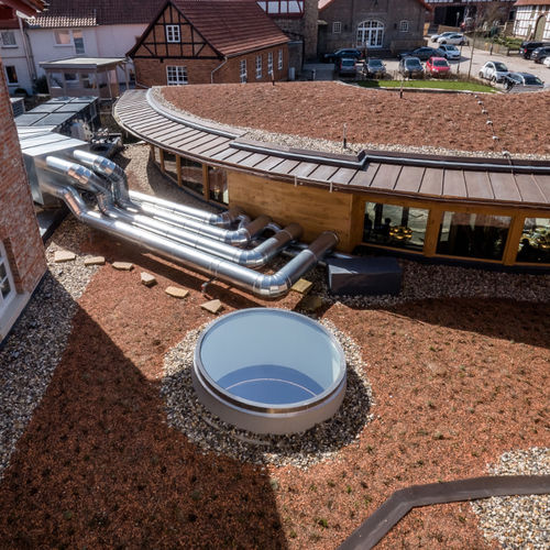 Oberlicht für Dachterrasse - FE CIRCULAR - LAMILUX Heinrich Strunz GmbH - für Lüftung / für Gebäuderenovierung / mit Doppelverglasung