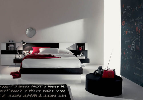 Doppelbett - PLAN SYSTEM - Fimar Srl - modern / mit Nachttisch / MDF