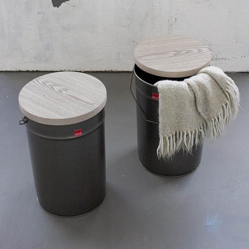 Moderner Hocker - TIN - Fimar Srl - Holz / mit Stauraum / grau