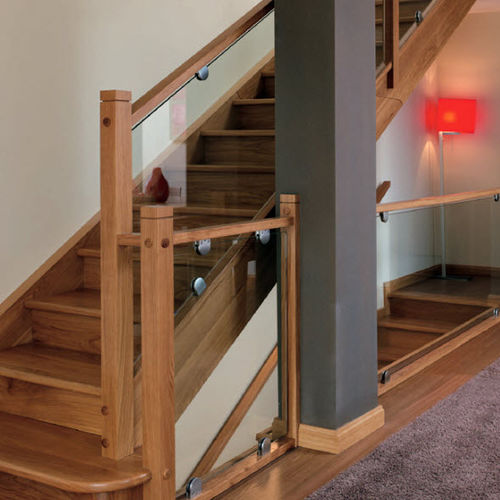 Holzgeländer - GARNACHA - EIMA - Glasplatten / für den Innenraum / für Treppen