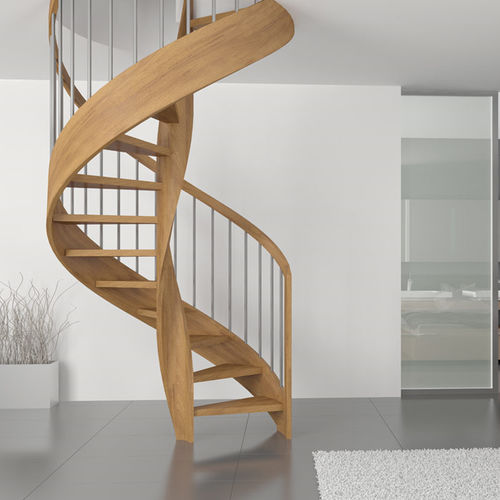Wendeltreppe - MERLOT - EIMA - Holzstufen / mit Holzstruktur / modern
