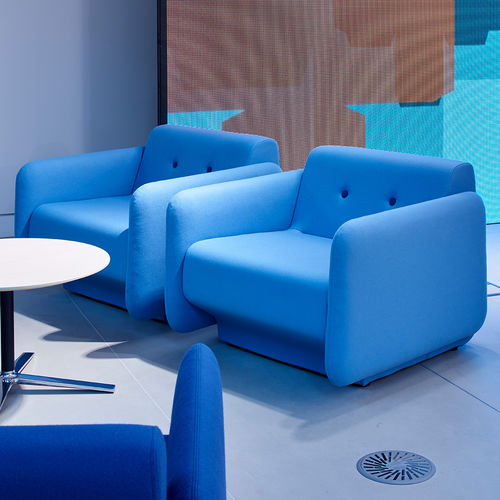 Moderner Besuchersessel - CAMPUS - Orange Box - Stoff / grau / blau