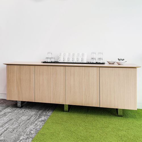 Niedriger Aktenschrank - PARS - Orange Box - Holzfurnier / melaminbeschichtet / mit Flügeltür