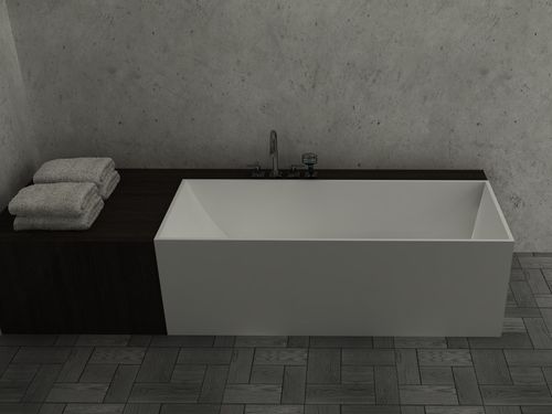 Freistehende Badewanne - BS-S24 - Bella Stone Company Limited - Mineralwerkstoff / weiß