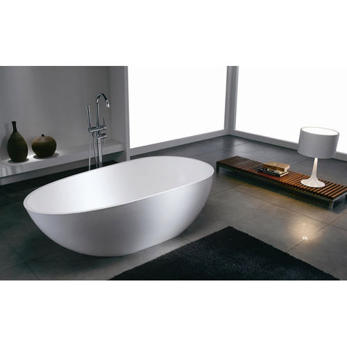 Ovale Badewanne - BS-S06C - Bella Stone Company Limited - freistehend / Mineralwerkstoff / weiß
