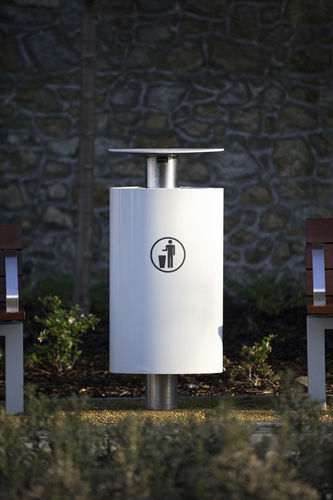 Edelstahl-Abfallbehälter - T1 - Omos Ltd. - Aluminium / Einzel / modern
