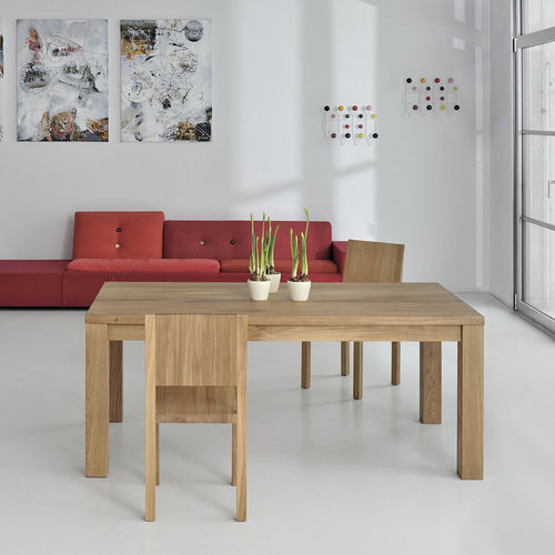Moderner Esstisch - CUBUS 3 B10X10 - vitamin design - Eiche / Nussbaum / Massivholz