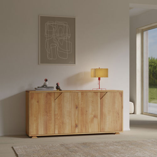 Modernes Sideboard - PYRA - vitamin design - Eiche / Nussbaum / Massivholz