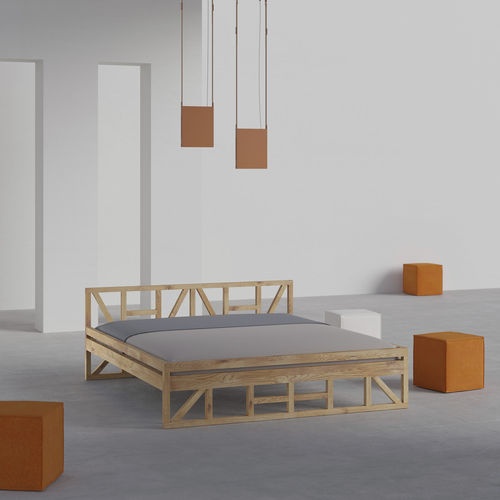 Doppelbett - FACHWERK - vitamin design - modern / Kopfteil / Massivholz