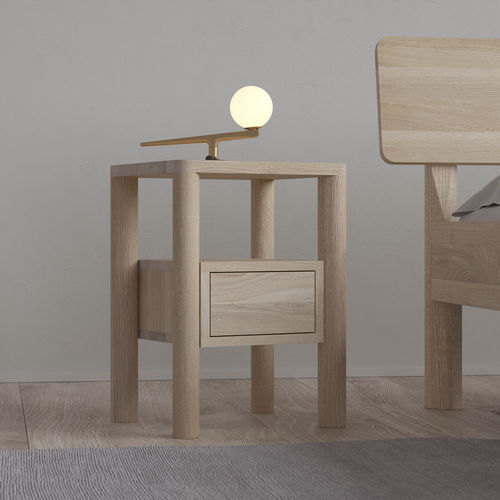 Moderner Nachttisch - MOLLIS - vitamin design - Kirschbaum / Massivholz / Nussbaum