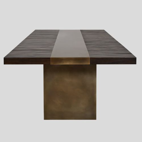Moderner Esstisch - MALTA - Aguirre Design - Eiche / Bambus / Gestell aus Stahl