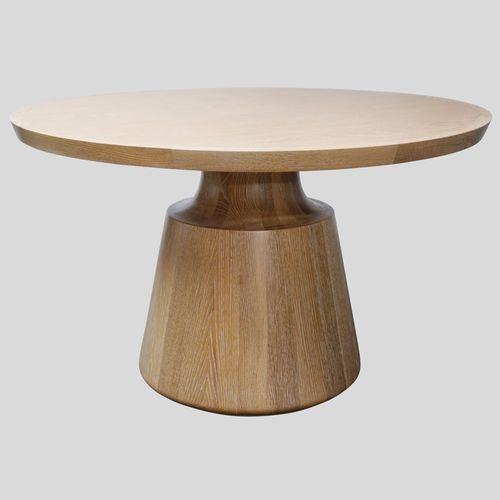 Moderner Esstisch - ONDA - Aguirre Design - Eiche / Gestell aus Eiche / rund