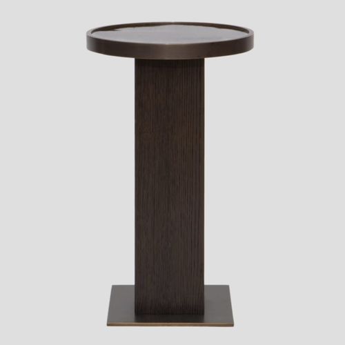 Moderner Beistelltisch - MOKA - Aguirre Design - Eiche / Bambus / Gestell aus Messing
