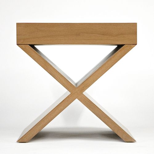 Moderner Nachttisch - SAINT CROIX - Aguirre Design - Nussbaum / Gestell aus Nussbaum / quadratisch