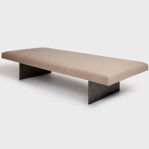 Moderne Polsterbank - TERRA - Aguirre Design - Leder / Stahl / maßgefertigt