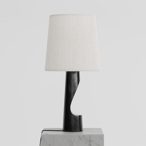 Tischlampe - STELLA - Aguirre Design - Bronze / Leinen / modern