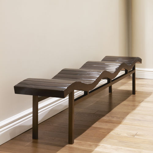 Bank / originelles Design - WAVE - Aguirre Design - Eiche / Bambus / Messing