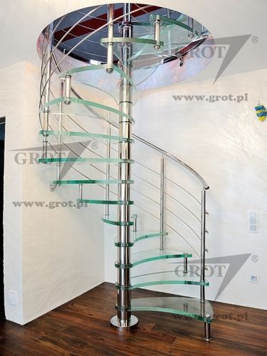 Wendeltreppe - AMELIA 13 - GROT - Glasstufen / mit Metallstruktur / modern