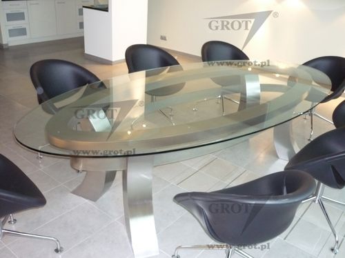 Moderner Besprechungstisch - STOLIK 3 - GROT - Glas / oval / für professionellen Einsatz