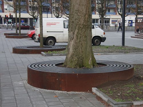 Baum-Randeinfassung - DOURO - ANAE street furniture - COR-TEN®-Stahl / kreisförmig
