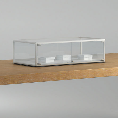 Moderne Vitrine - 1/TP - Italvetrine - Tisch / Hartglas / Aluminium
