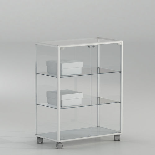 Moderne Vitrine - 71/BP - Italvetrine - freistehend / Hartglas / Aluminium