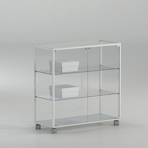 Moderne Vitrine - 91/BP - Italvetrine - freistehend / Hartglas / Aluminium