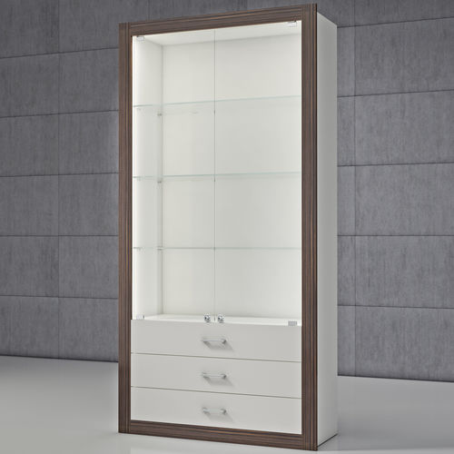 Moderne Vitrine - QF/SC - Italvetrine - Hartglas / Ahornholz / Rosenholz