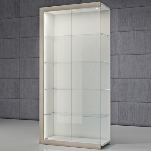 Moderne Vitrine - QF/C - Italvetrine - Hartglas / Ahornholz / Rosenholz