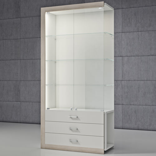Moderne Vitrine - QF/CC - Italvetrine - Hartglas / Ahornholz / Rosenholz