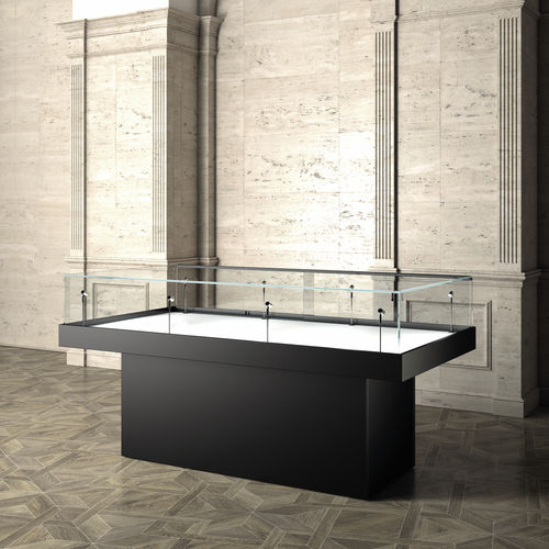Moderne Vitrine - MU/180T - Italvetrine - Hartglas / Holz / beleuchtet