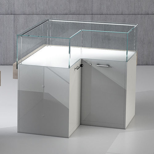 Moderne Vitrine - QF/10BA - Italvetrine - Hartglas / Holz / mit Sichtfläche