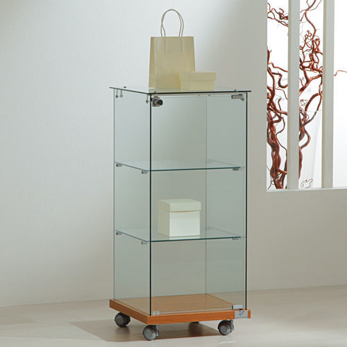 Moderne Vitrine - 4/90 - Italvetrine - freistehend / Hartglas / Wenge