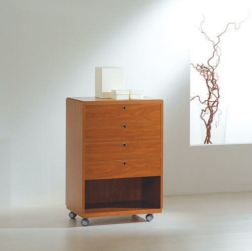 Holz-Schreibtischcontainer - 6/90B - Italvetrine - mit 4 Schubladen / auf Rollen