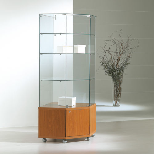 Moderne Vitrine - 7/18M - Italvetrine - freistehend / Hartglas / Wenge