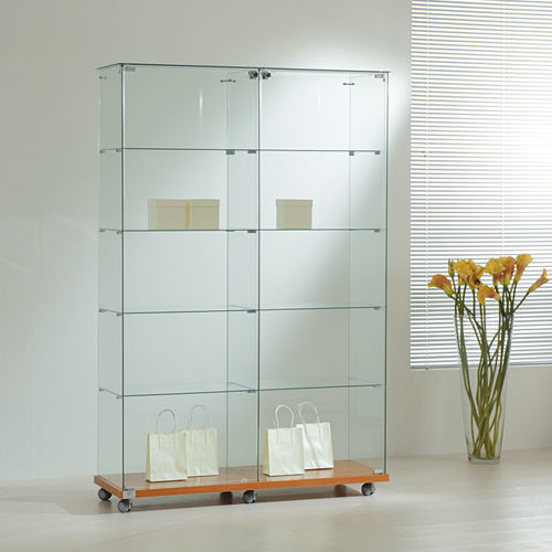 Moderne Vitrine - 12/18 - Italvetrine - freistehend / Hartglas / Wenge