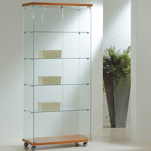 Moderne Vitrine - 8/18L - Italvetrine - freistehend / Hartglas / Wenge