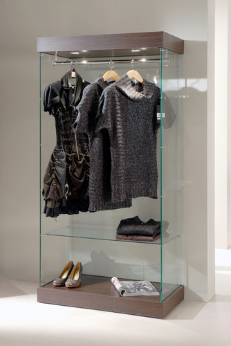 Moderne Vitrine - 131/SA - Italvetrine - Hartglas / beleuchtet / auf Rollen
