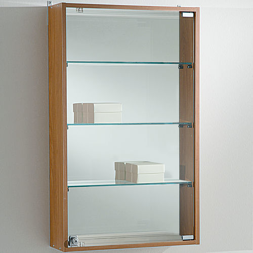 Wandmontiertes Regal - 50/80 - Italvetrine - modern / Holz / Vorderseite aus Hartglas